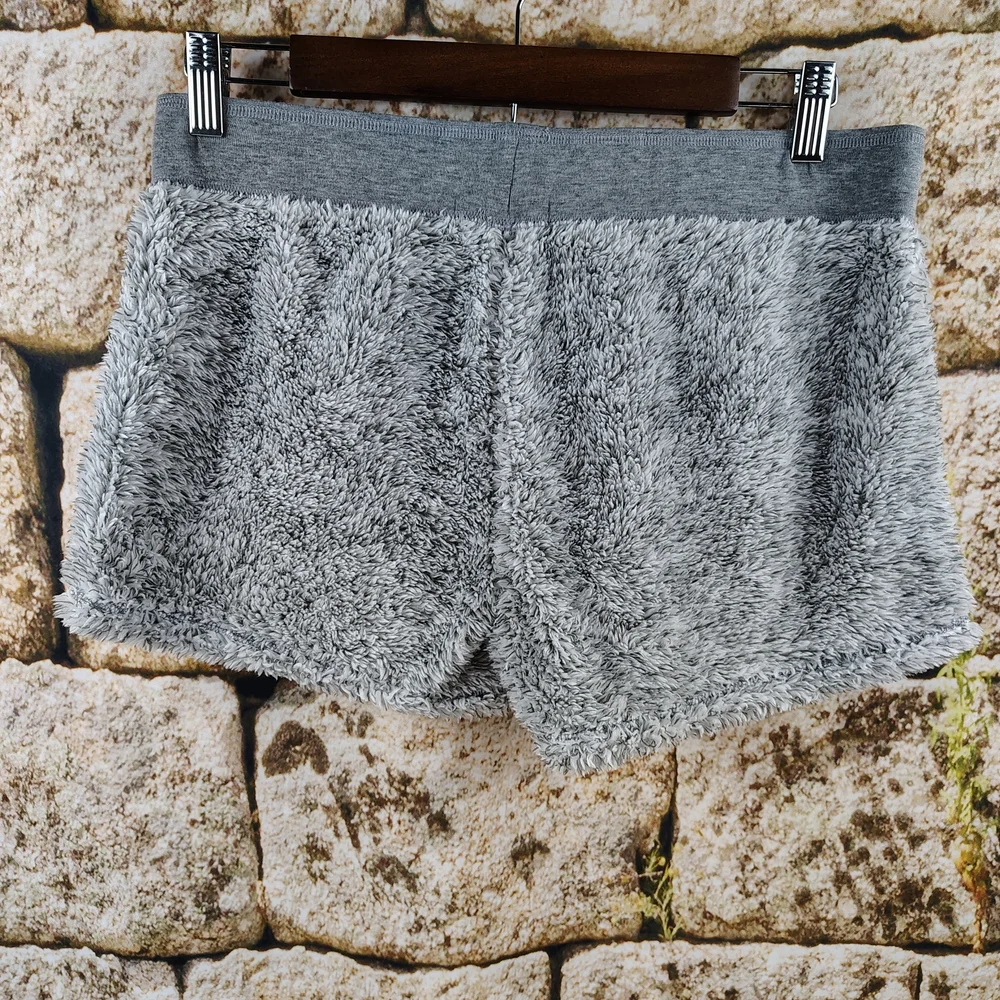 PJ Salvage Heather Gray Faux Fur Shorts Size Small - Picture 7 of 9